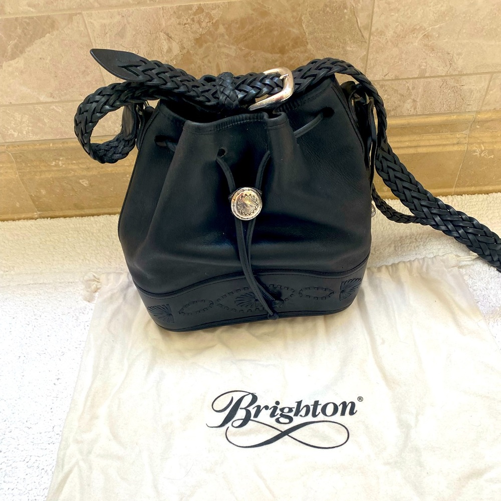 Vintage Brighton Black Shoulder Bag.  Well loved and used.